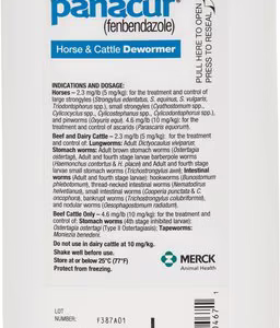 Panacur Suspension Horse Dewormer, 1 liter bottle
